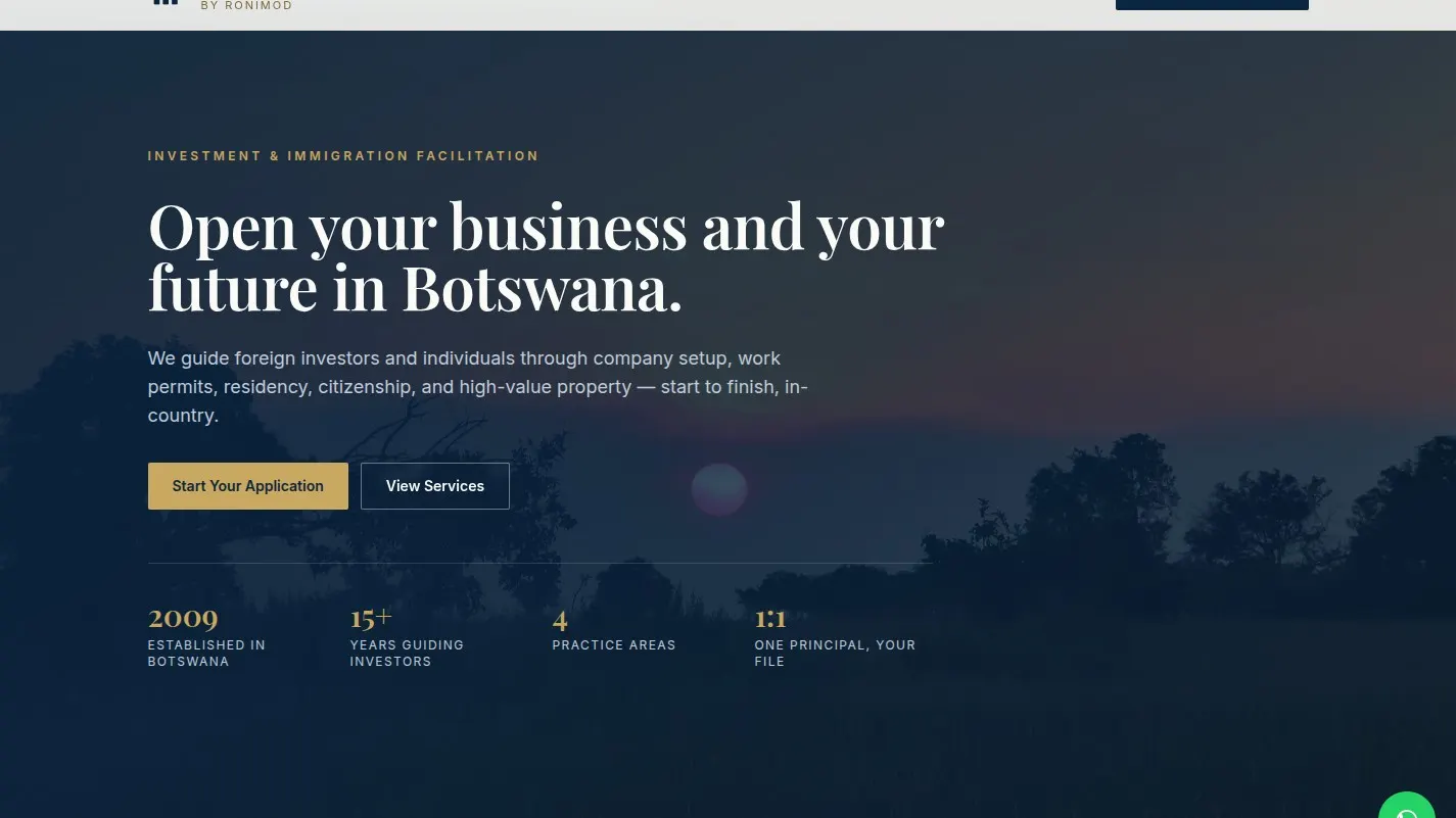 Invest In Botswana website built by Apjakal IT Solutions