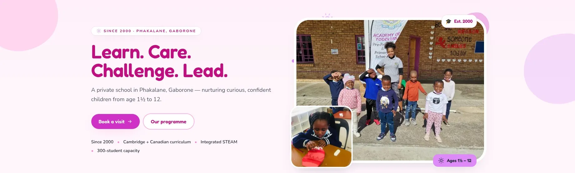 The Academy of Toddlers website built by Apjakal IT Solutions